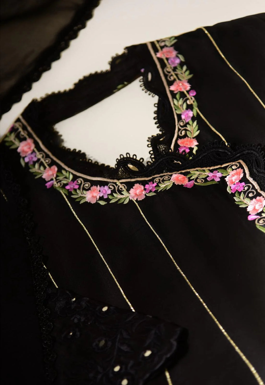 Aghanoor - Black Embroidered Angrakha