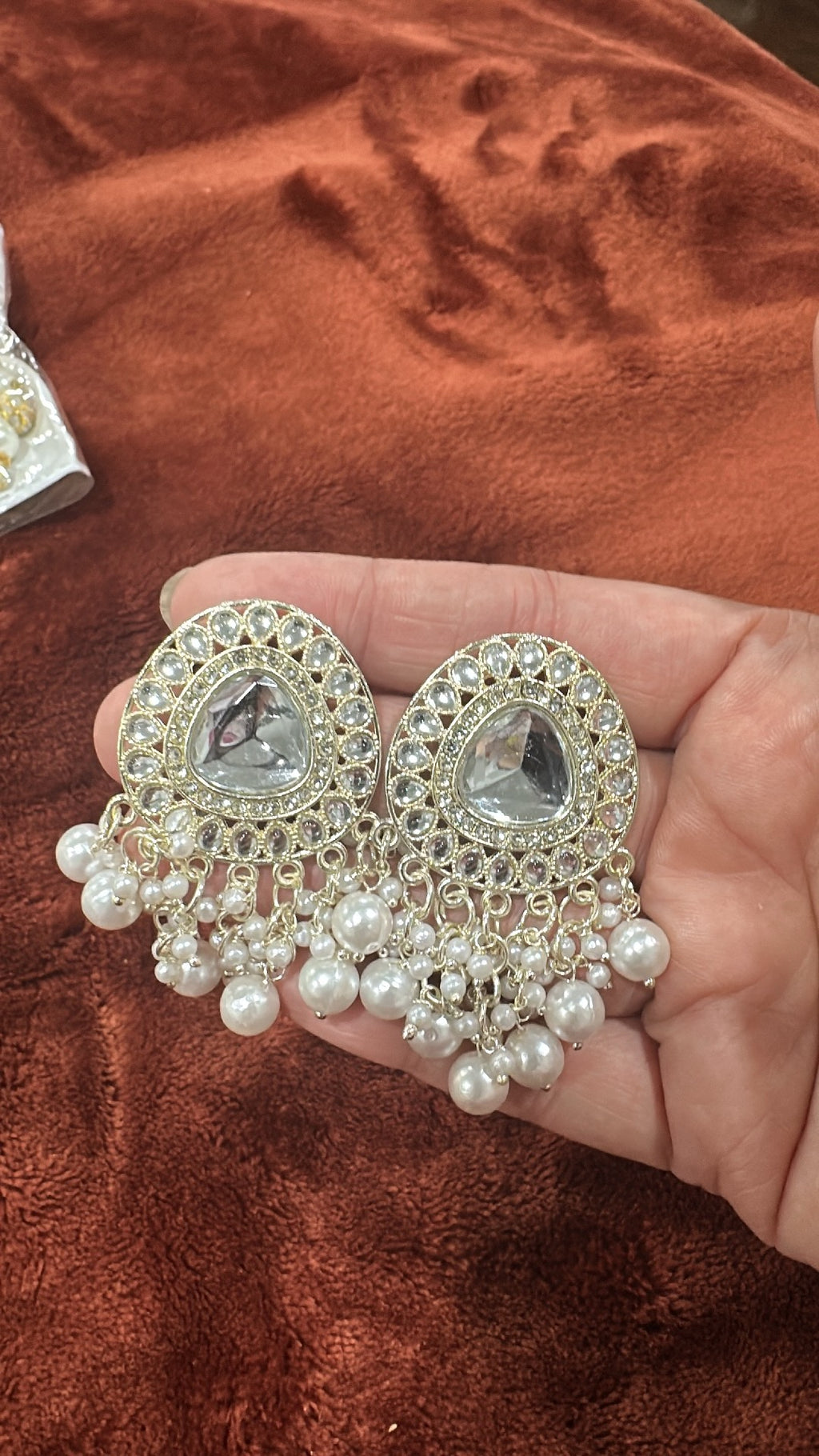 Pearl Kundan Earings
